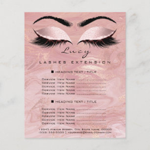 Makeup Artist 1 Page Lash Glitter Price List Spark