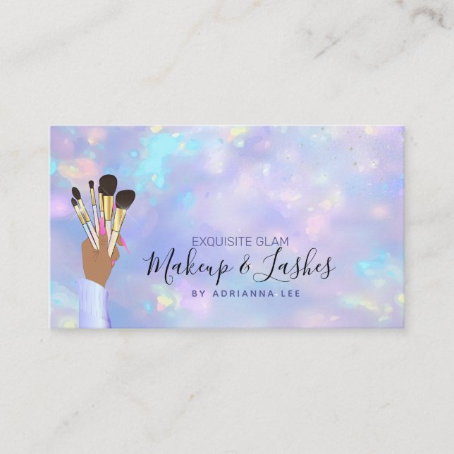 Makeup Artist Beautician Mua Beauty Salon Opal Business Card (Front)