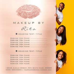 Makeup Artist Beauty Glitter Flyer Price List Rose