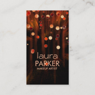 Makeup Artist Beauty Glitter Orange Business Card