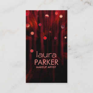 Makeup Artist Beauty Glitter Red Business Card
