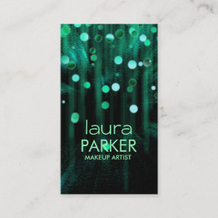 Makeup Artist Beauty Glitter Sea Green Business Card