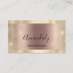 Makeup Artist Beauty Influencer  Rose Gold Business Card