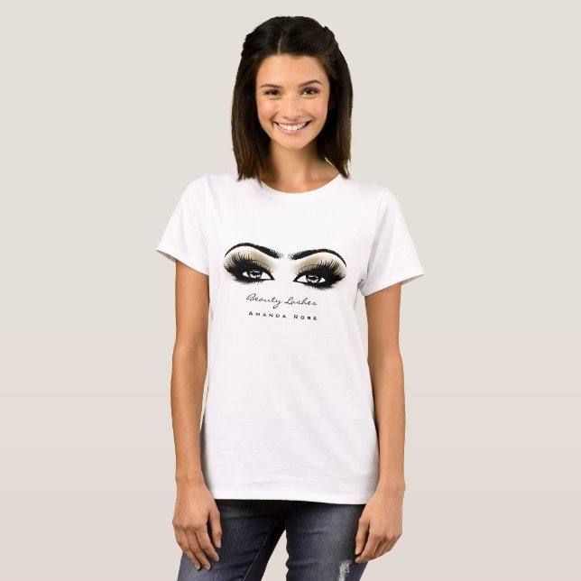 Makeup Artist Beauty Lash Studio Ivory Eyes T-Shirt (Front Full)