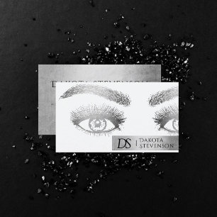 Makeup Artist Beauty Professional Silver Sparkle Business Card