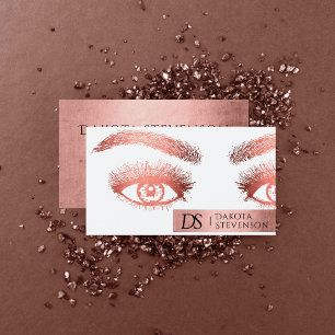 Makeup Artist Beauty Professional Trendy Coral Business Card
