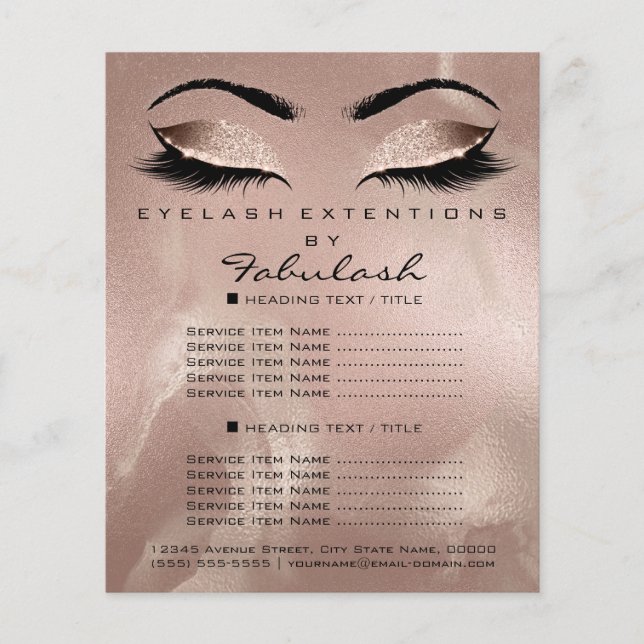 Makeup Artist Beauty Salon Glitter Flyer Skinny (Front)