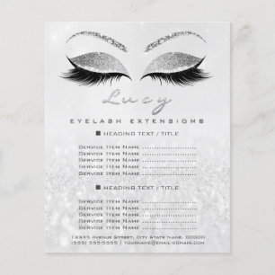 Makeup Artist Beauty Salon Glitter Price List Grey Flyer