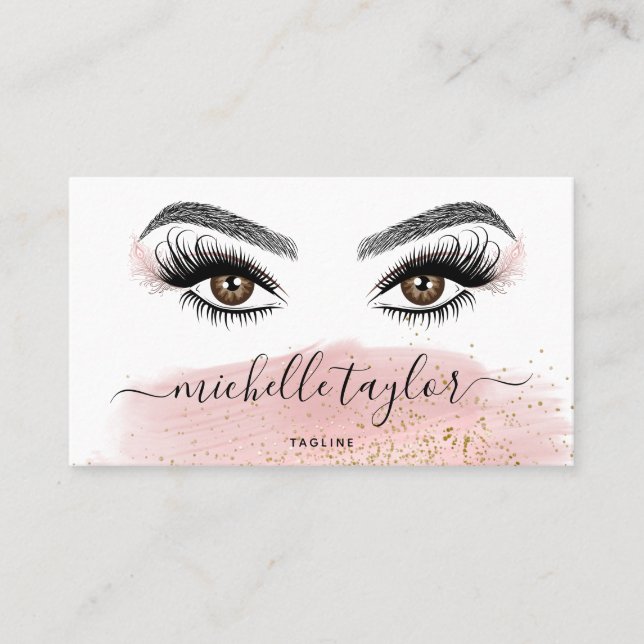 Makeup artist Beauty Salon Lash Extension Feather  Business Card (Front)