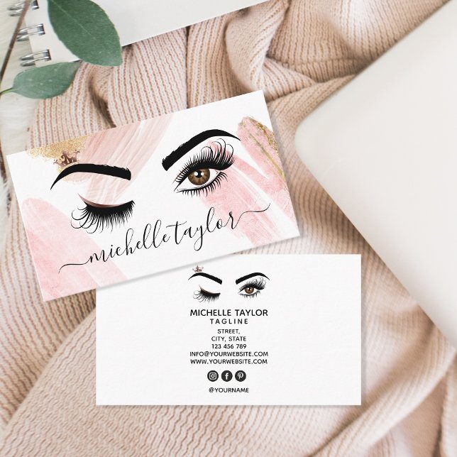 Makeup artist Beauty Salon Lash Extension wink eye Business Card (Creator Uploaded)