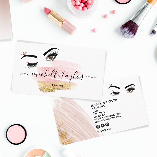 Makeup artist Beauty Salon Lash Extension wink eye Business Card (Creator Uploaded)