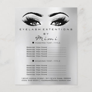Makeup Artist Beauty Salon Lash Flyer Silver Grey