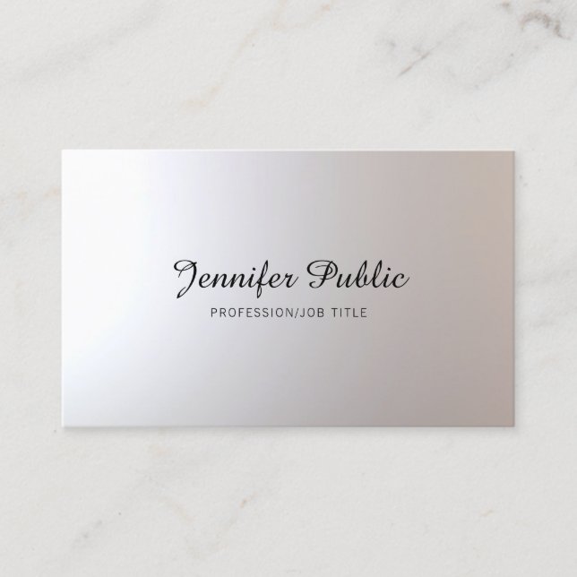 Makeup Artist Beauty Salon Script Graceful Plain Business Card (Front)