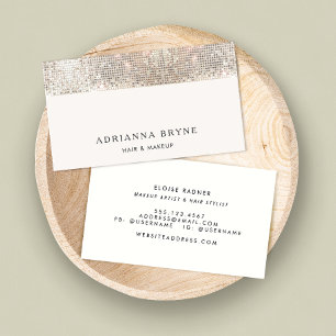Makeup Artist Beauty Salon Silver Sequin Business Card