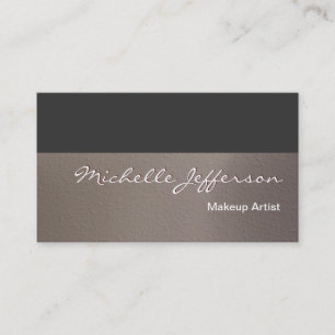 Makeup Artist Beige Grey Background Business Card