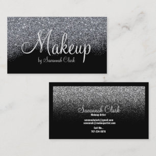 Makeup Artist/Black Glitter Business Card