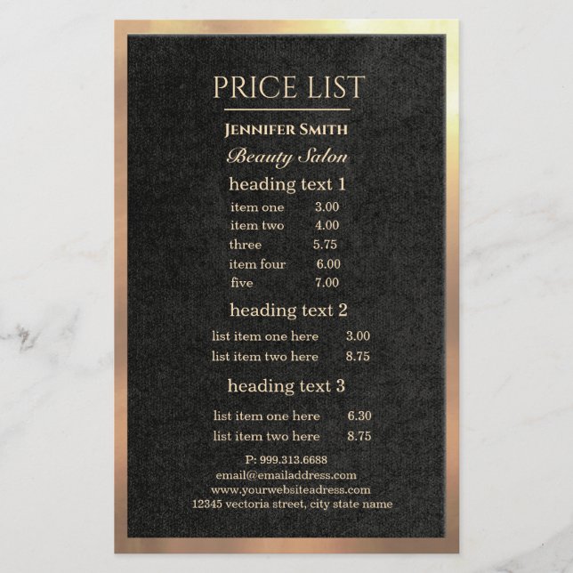 Makeup Artist Black Gold flyer (Front)