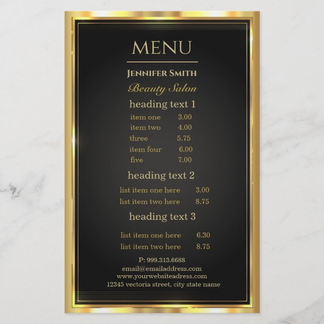 Makeup Artist Black Gold flyer (Front)