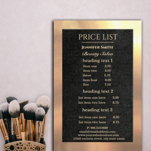 Makeup Artist Black Gold flyer (Creator Uploaded)