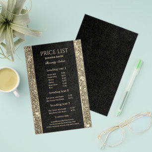 Makeup Artist Black Gold Glitter flyer