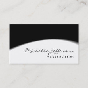 Makeup Artist Black Grey Pattern Business Card