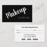 Makeup Artist Black White Appointment Card