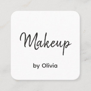 Makeup Artist Black White Modern Square Business Card