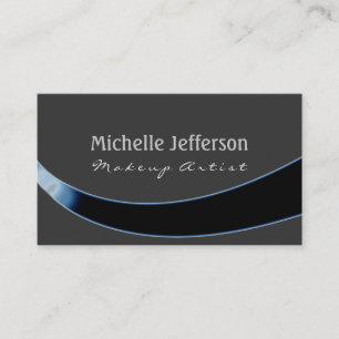 Makeup Artist Blue Grey Pattern Business Card