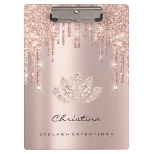 Makeup Artist Brown Eyelashes Spark Diamond Lotus Clipboard