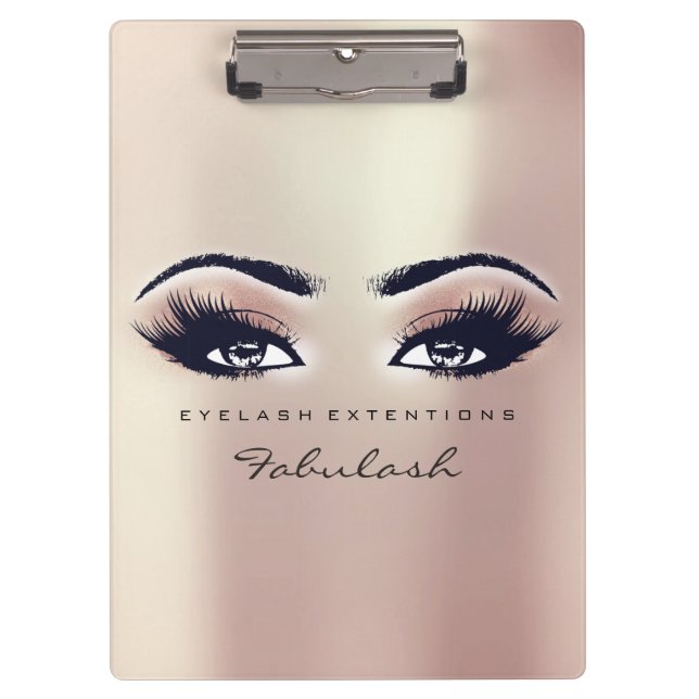 Makeup Artist Brown Studio Lashes Pink Rose Pearly Clipboard (Front)