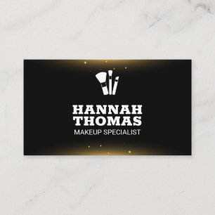 Makeup Artist Brushes   Sparkles Business Card
