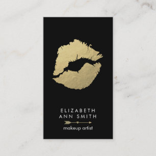 Makeup Artist Business Card - Chic Gold and Black