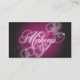 Makeup Artist Business Card Elegant Flourish Glow