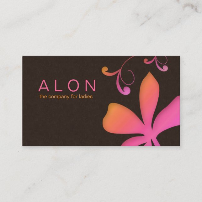 Makeup Artist Business Card Flower Pink Orange (Front)