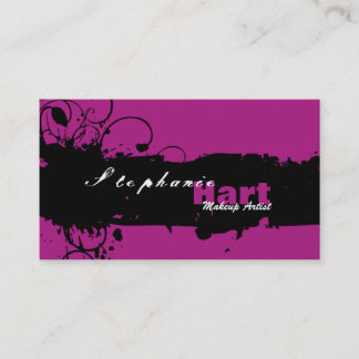 Makeup Artist Business Card - Grunge Splatter Pink
