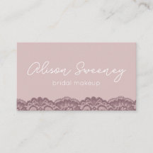 Makeup Artist Business Card Rose and Lace