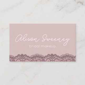Makeup Artist Business Card Rose and Lace