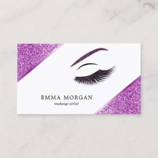 Makeup artist business card with glitter effect