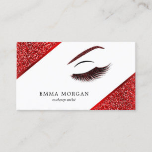Makeup artist business card with glitter effect
