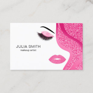 Makeup artist business card with glitter effect