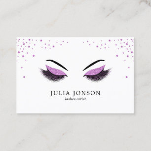 Makeup artist business card with glitter effect
