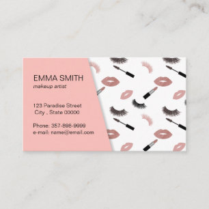 Makeup artist business card with glitter effect