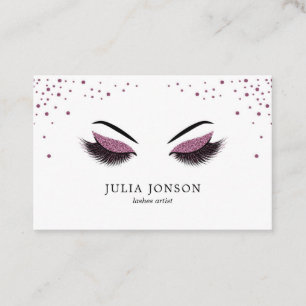 Makeup artist business card with glitter effect