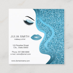 Makeup artist business card with glitter effect
