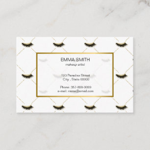 Makeup artist business card with glitter effect