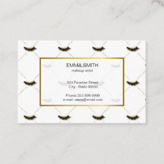 Makeup artist business card with glitter effect