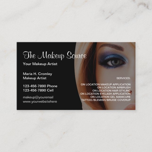 Makeup Artist Business Cards (Front)