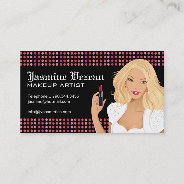 Makeup Artist Business Cards (Front)