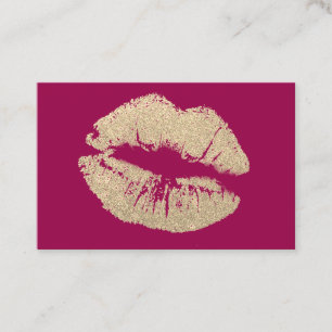 Makeup Artist Business Cards - Golden Kiss
