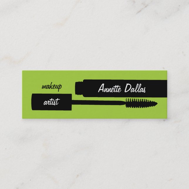 Makeup artist business cards lime (Front)